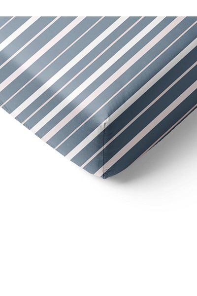 Evmila Line Patterned Printed Single Elastic Sheet Set