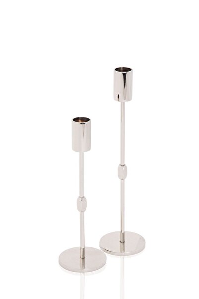 LUKREA Pirinç El Yapımı Silindir Şamdan Paris Ikili Set