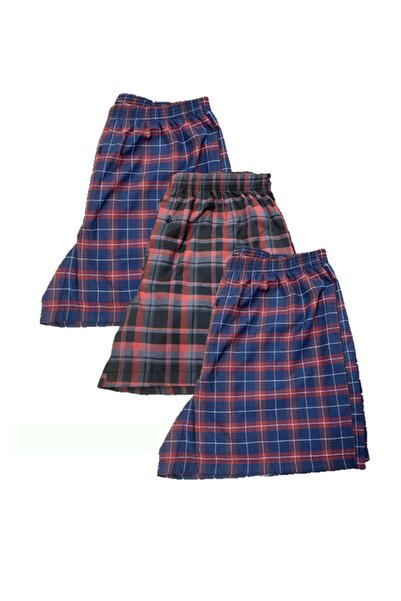 BICCA Ανδρικά εσώρουχα μπόξερ Premium Comfort Series, βαμβακερά πλυντήρια ρούχων 3 συσκευασιών - Βουργουνδίας και μπλε ναυτικό καρό