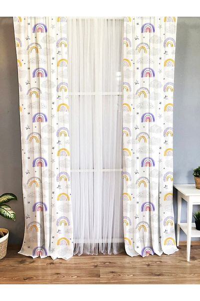 Evmila Printed Patterned Kids and Baby Room Background Curtain