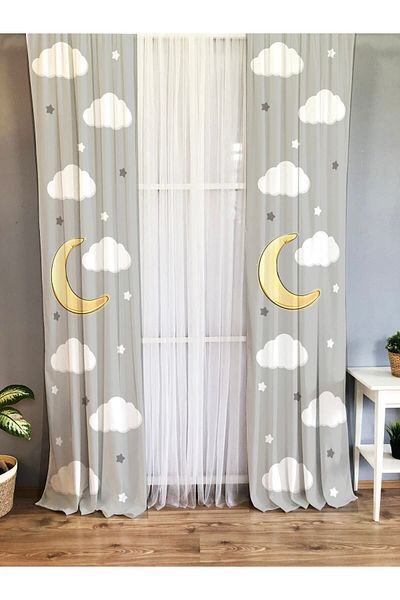 Evmila Printed Patterned Background Curtain for Kids and Baby Room