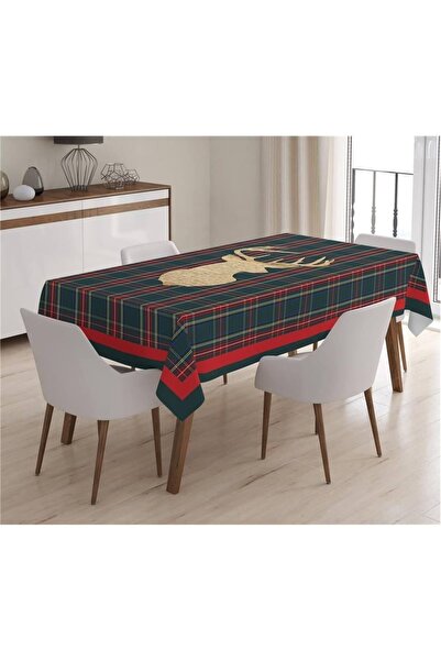 Evmila Yılbaşı Özel Geyik Desenli Masa Örtüsü