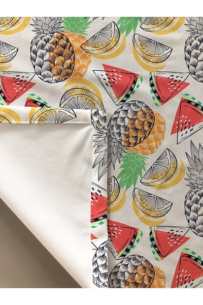 Evmila Față de masă cu model pepene verde ananas alb