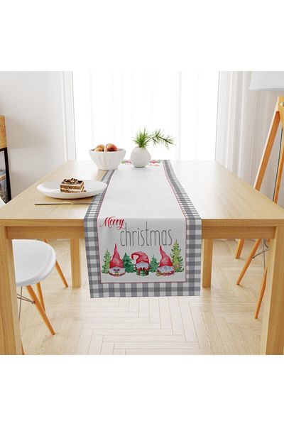 Evmila Velvet Woven Special Design Christmas Patterned Runner