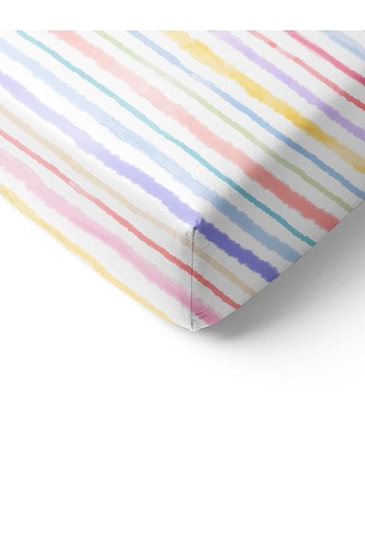 Evmila Colorful Striped Printed - Single Elastic Sheet Set