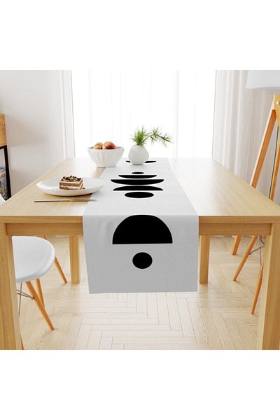 Evmila Runner cu modele abstracte cu design special țesut din catifea