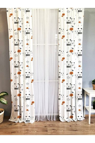Evmila Children's Room Patterned Background Curtain