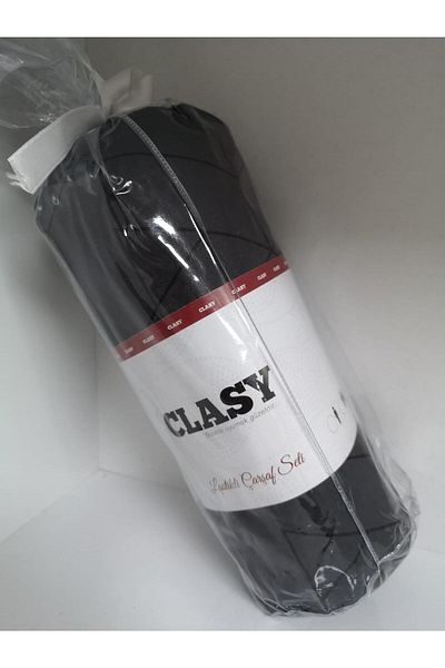 Clasy Ranforce Single Patterned Black Sheet Set - Elastic