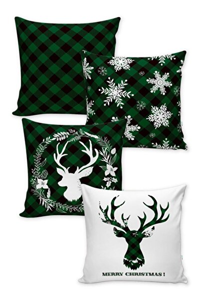 Lolla Evmila New Year Pattern 4-Piece Throw Pillow Cover Set