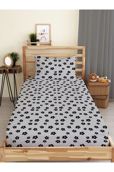 Evmila Floral Patterned Printed Single Elastic Sheet Set