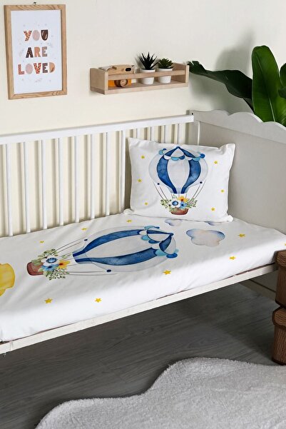 Evmila Velvet Decorative Baby Crib Cover with Flying Balloon Pattern