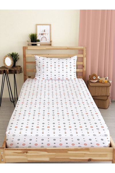 Evmila Circle Patterned Printed Single Elastic Sheet Set