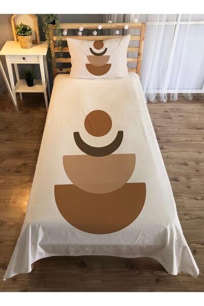 Evmila Bohem Desen Baskılı 140x220 Cm Dekoratif Yatak Örtüsü