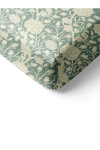 Evmila Modern Pattern Printed Single Elastic Sheet Set Green
