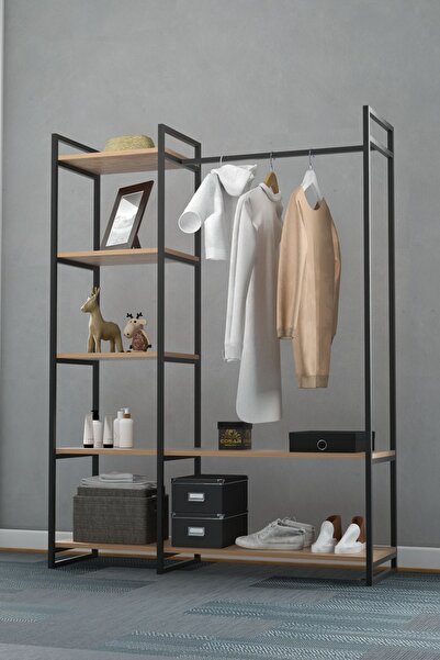 Cosargroup Nilamu Elbise Dolabı , Metal Aksamlı, Açık Dolap, Organizer, Askılık