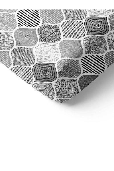 Evmila Geometric Pattern Printed Double Sheet Set 160x200 Cm - White