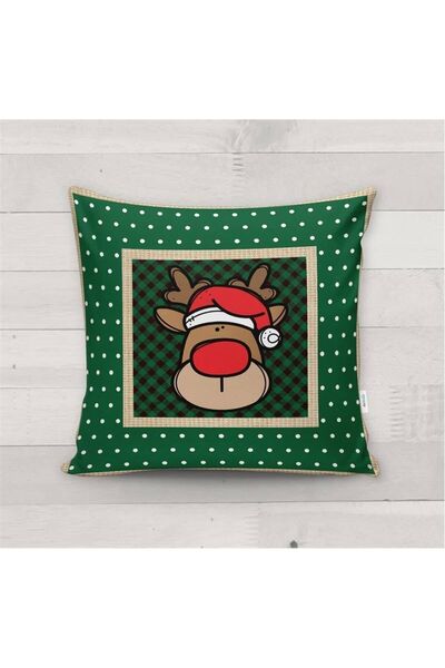 Evmila Novogodišnji specijalni jelen Sa deznom Somot Navlaka za jastuk