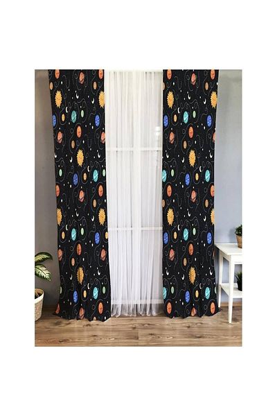 Evmila Space Patterned Children's Room Background Curtain