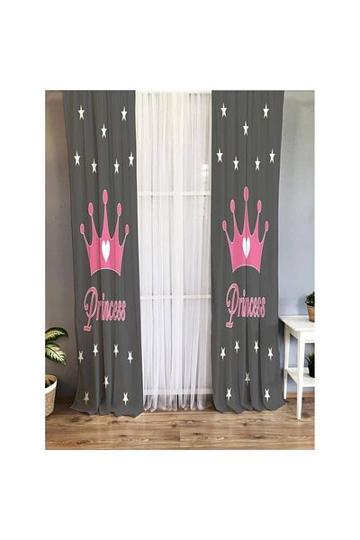 Evmila Princess Patterned Children's Room Background Curtain