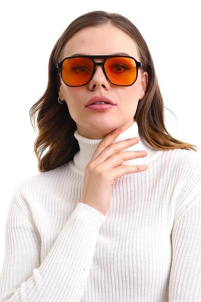 Della Pianto Black Orange Unisex Sunglasses