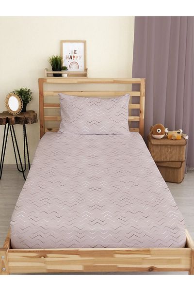 Evmila Modern Patterned Printed Single Elastic Sheet Set