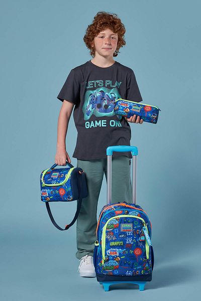 Coral High Geantă Saks cu model graffiti - Set de 3, trei compartimente și racletă, SET 0123967