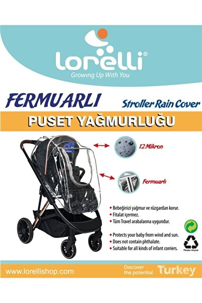 LORELLİ Travel Sistem Fermuarlı Bebek Arabası Yağmurluğu Yağmurluk