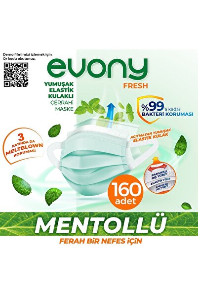 Evony Elastik Kulaklı Fresh Mentollü 160 Adet