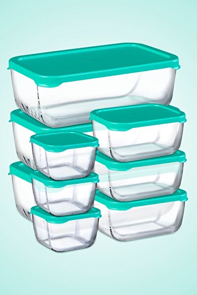 Paşabahçe 9 Pieces Snowbox Storage Container Set / 3 Large + 3 Medium + 3 Small