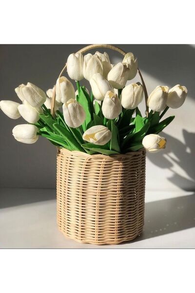 Bohodella Rattan Bambu Hasır Vazo, Hasır Saksılık Çiçeklik