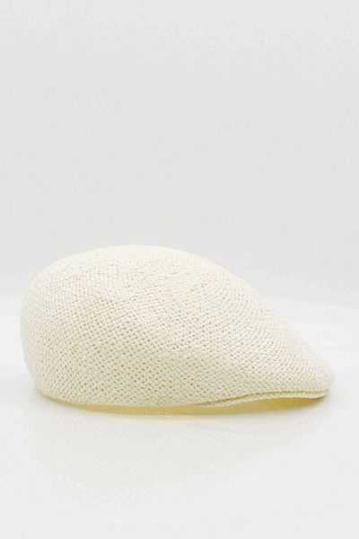 Külah Men's Summer Hat Special Design Straw Cap Ascot Cap - White