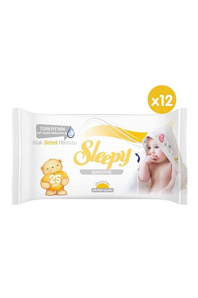 Sleepy Sensitive Wet Baby Towel 12x25 (300 SHEETS)