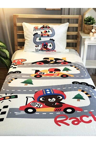 Evmila Yarış Arabalı Dekorafit Örtü 112