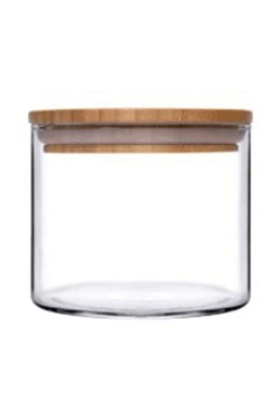 Paşabahçe Bamboo Jar with Lid 700 ml 4 Pieces