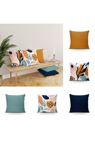 Evmila Set de 5 huse de pernă decorative