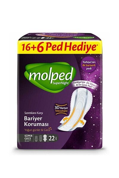 Molped Supernıght Super Night Hygienic Pad 22 Pack