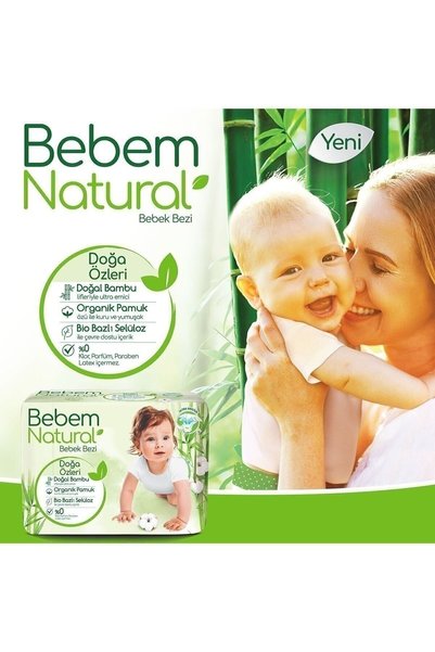 Bebem Natural Baby Diapers Size 4 Maxi 30 Pieces