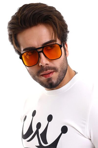 Della Pianto Black Orange Unisex Sunglasses