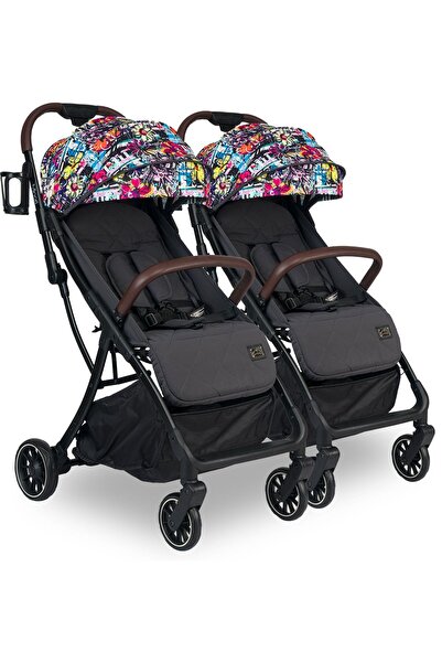 LORELLİ Lorelli Minori Ayrılıp Birleşebilen Kabin İkiz Bebek Arabası - Magic Flowers