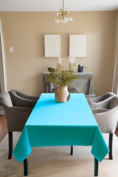 Cortibo Turquoise Barcelona Velvet Textured Tablecloth