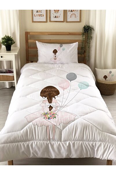 Evmila Prenses Kız Desenli Kapitone Yorgan,dekoratif Yatak Örtüsü