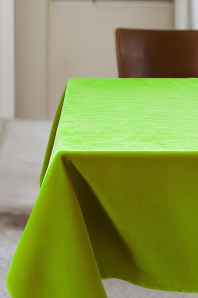 Cortibo Leaf Green Barcelona Velvet Textured Tablecloth