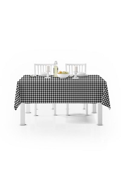 Lolla Față de masă Evmila alb-negru Gingham 61