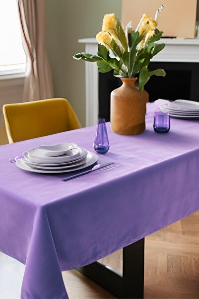 Cortibo Lilac Barcelona Velvet Textured Tablecloth
