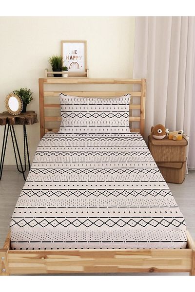 Evmila Ethnic Pattern Printed Single Elastic Sheet Set Colorful