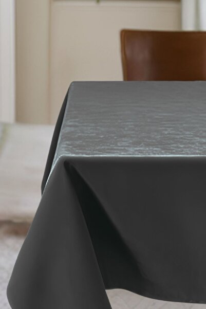Cortibo Anthracite Barcelona Velvet Textured Tablecloth