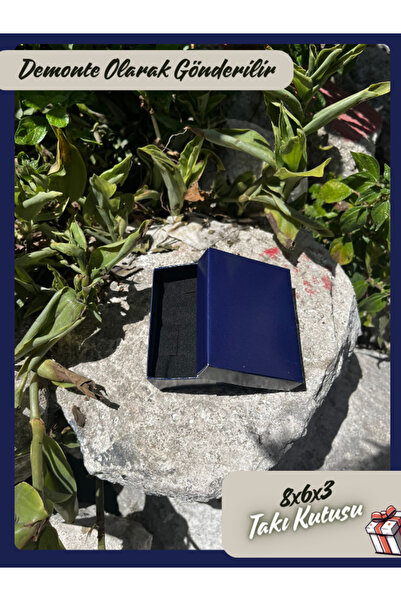 Fatih Kutu 8x6x3 - Lacivert Renk Süngerli Takı Kutusu | [demonte 25 Adet]