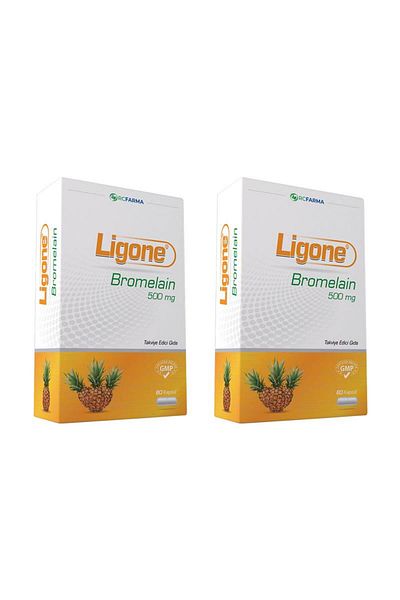 Rcfarma Ligone Bromelain 500 mg 60 Capsules x 2 Pieces