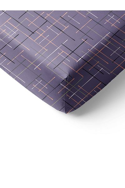 Evmila Set cearșaf dublu 160x200 cm imprimat cu model flori - albastru