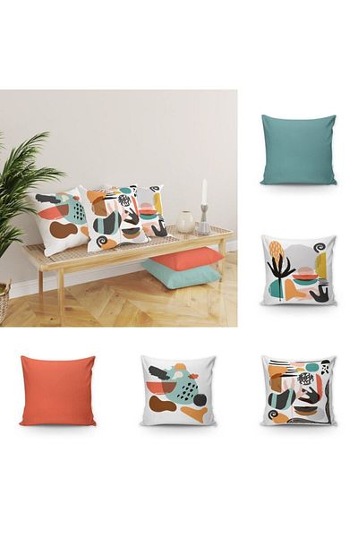 Evmila Set de 5 huse de pernă decorative